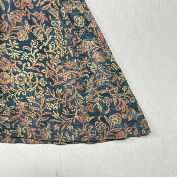 Peruvian Connection Anneliese Maxi Floral Boho Pima Cotton Teal Gold Size M NWOT - Picture 5 of 7